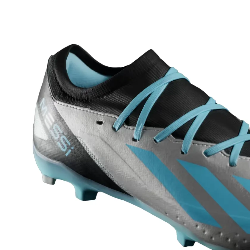 Adidas men's football boot X Crazyfast Messi.3 FG IE4078 silver-blue-black