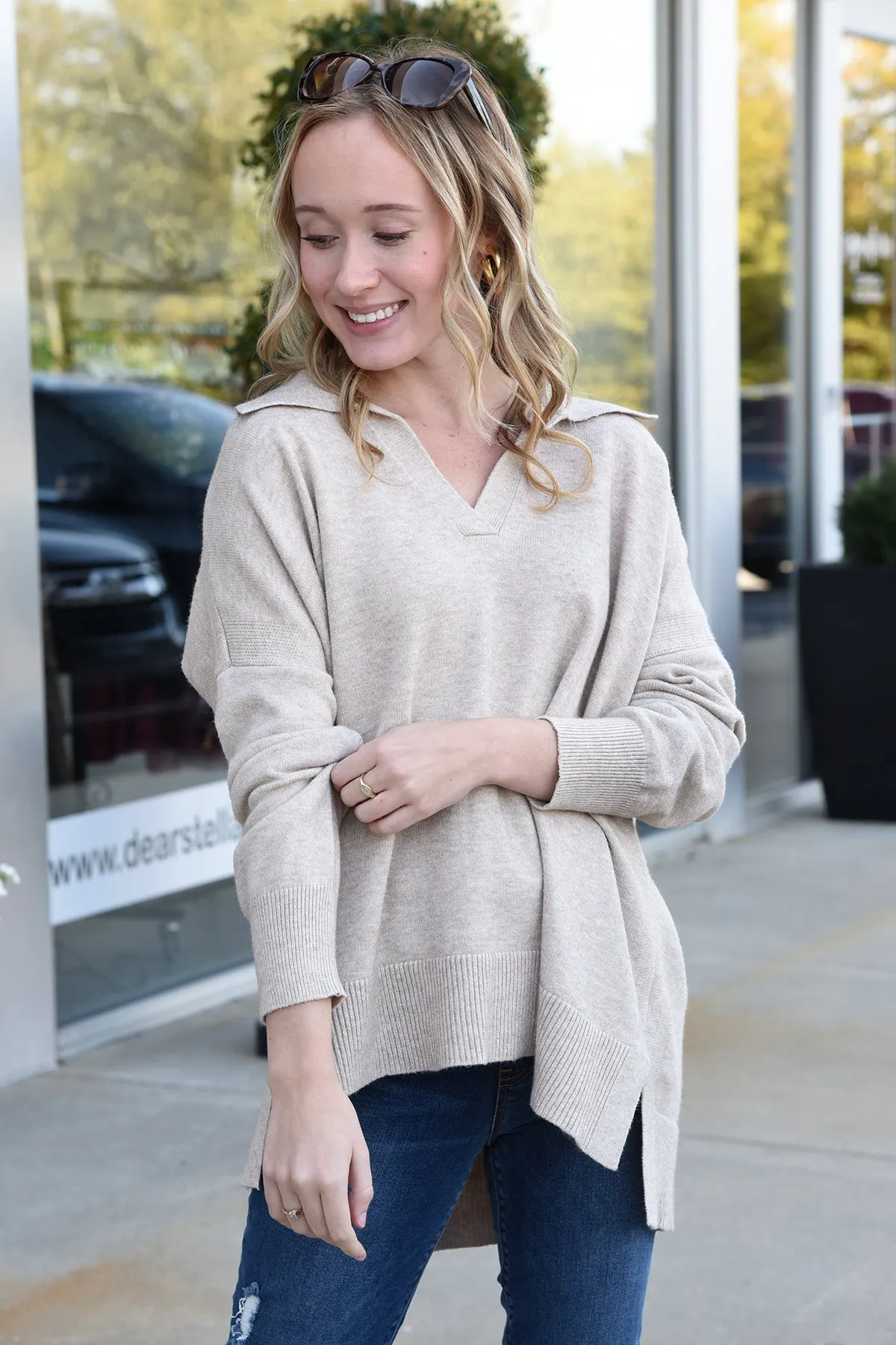 ANY DAY NOW SWEATER -OATMEAL