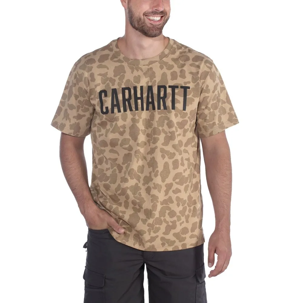 Carhartt&#x20;104346&#x20;Camo&#x20;Block&#x20;Logo&#x20;T-Shirt&#x20;-&#x20;Dark&#x20;Khaki&#x20;Camo