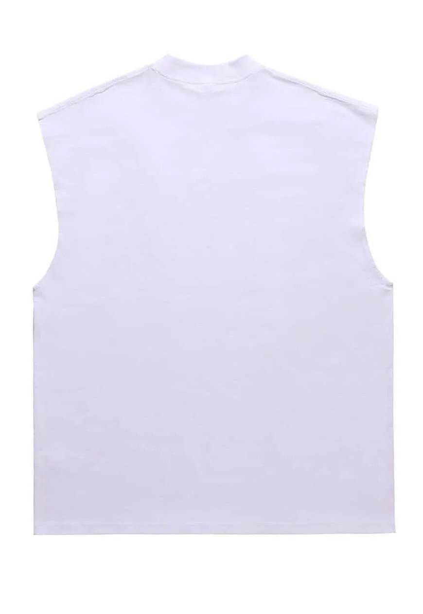 Devil print sleeveless t-shirt grunge tank top surfer vest