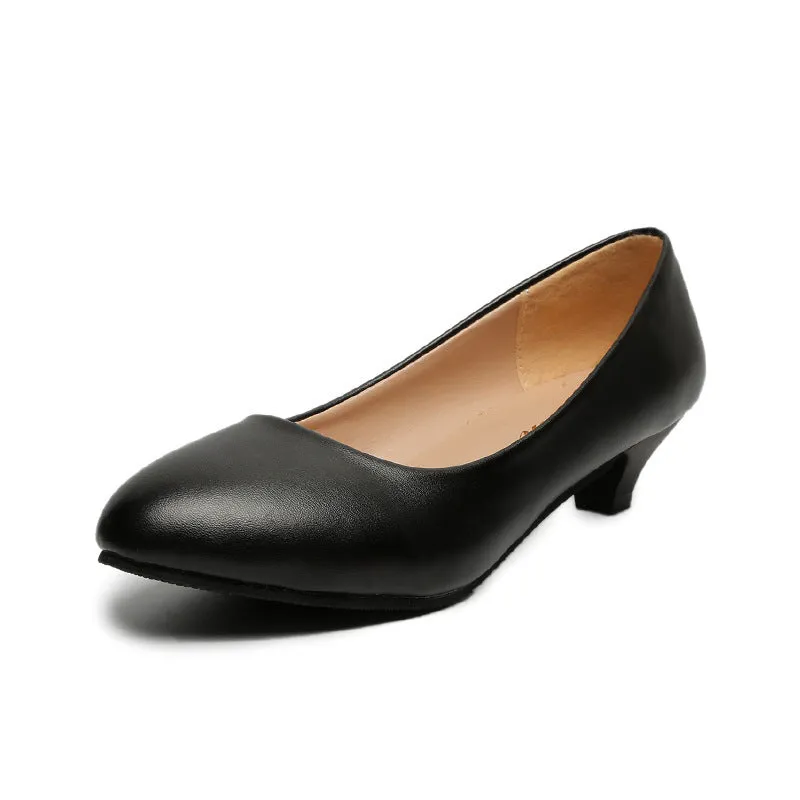 Four Seasons Chunky Heel 3cm High Heels Women's Low Heel