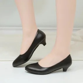 Four Seasons Chunky Heel 3cm High Heels Women's Low Heel
