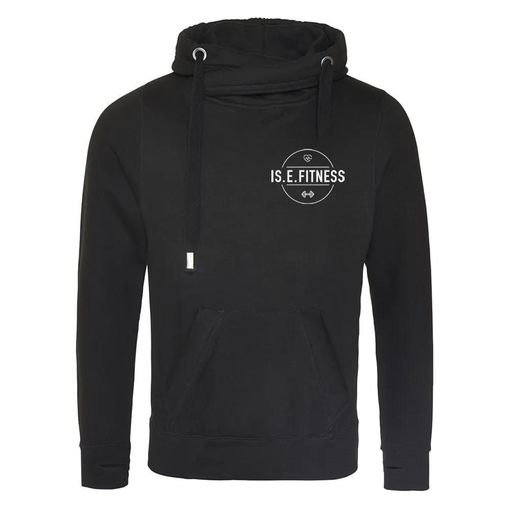 IS.E.FITNESS Cross Over Neck Hoodie - wholesale
