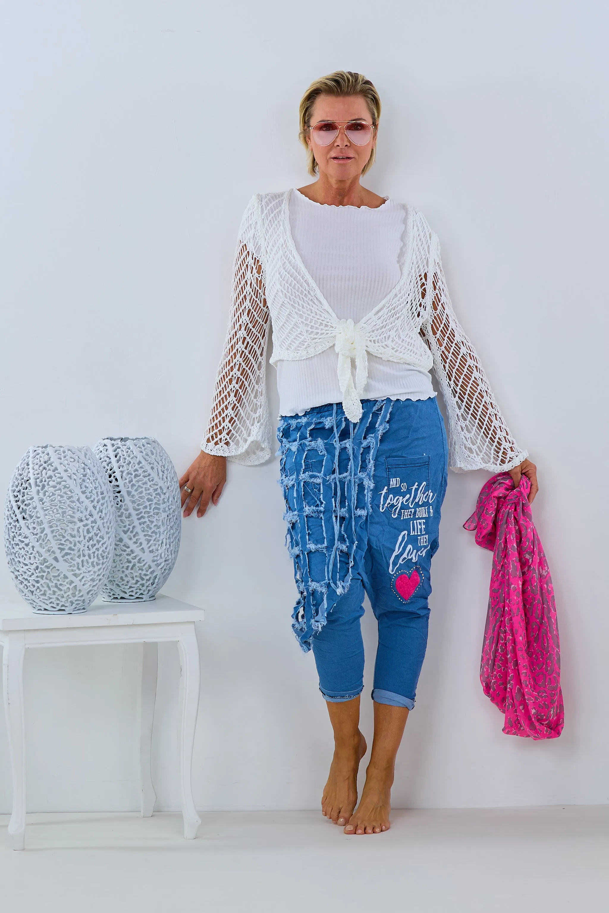 Jeans Haremshose, blau