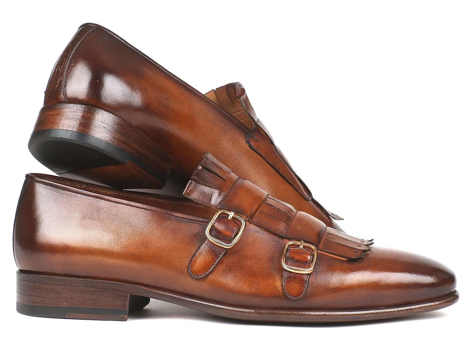 Paul Parkman Brown Kiltie Monkstrap Shoes