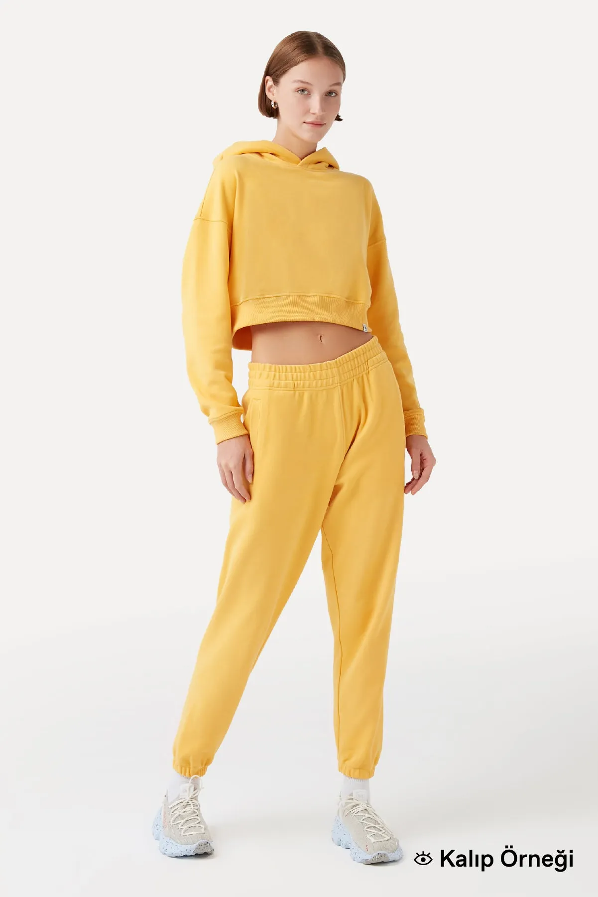 Sincap Super Soft Crop Hoodie  - Pembe