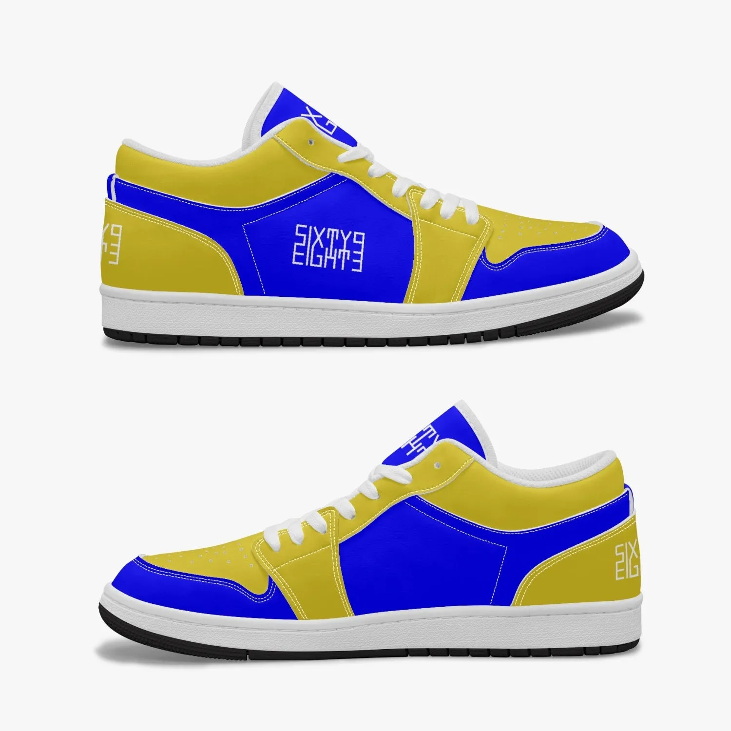 Sixty Eight 93 Logo White Blue & Gold SENTLT1 Shoes