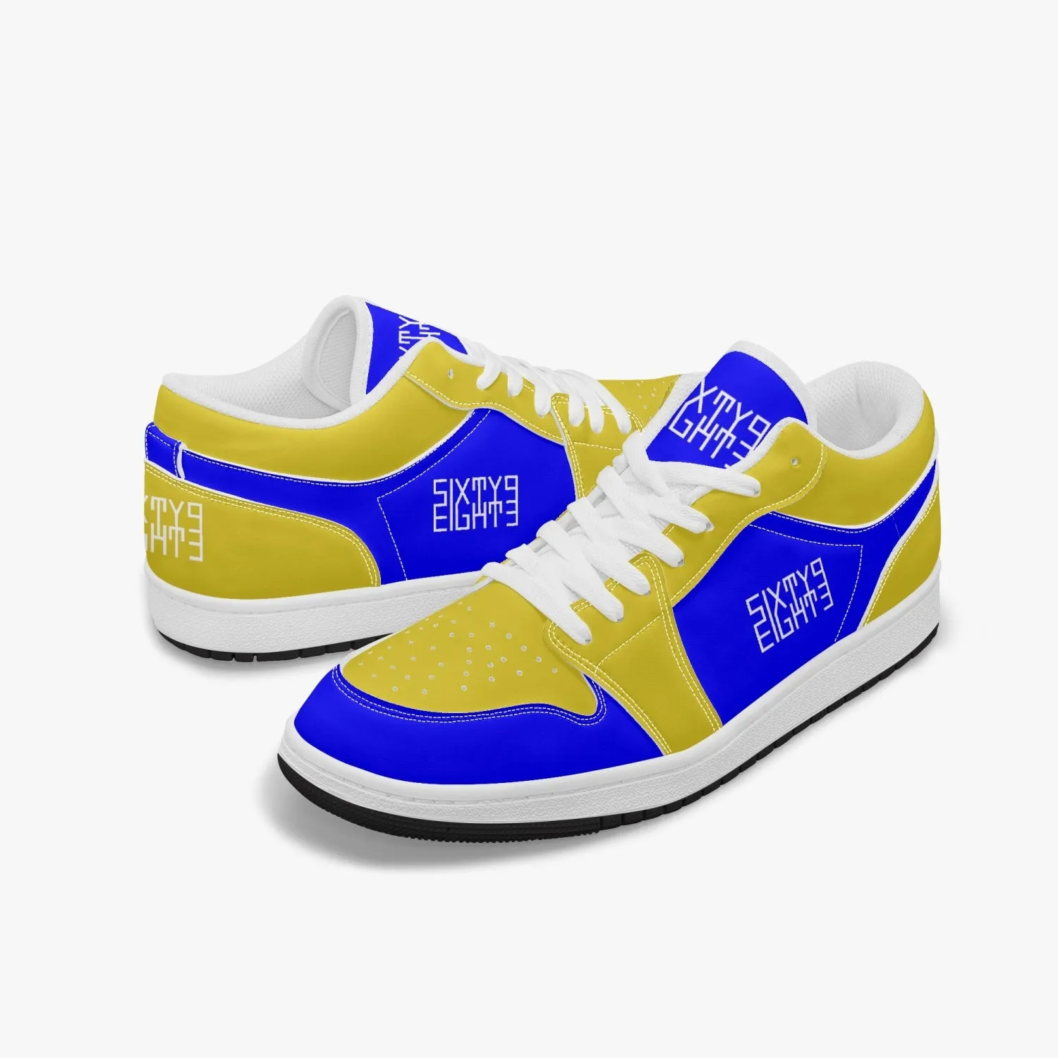 Sixty Eight 93 Logo White Blue & Gold SENTLT1 Shoes