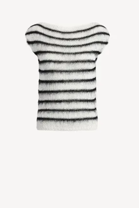 Stricktop in Weiß/Schwarz