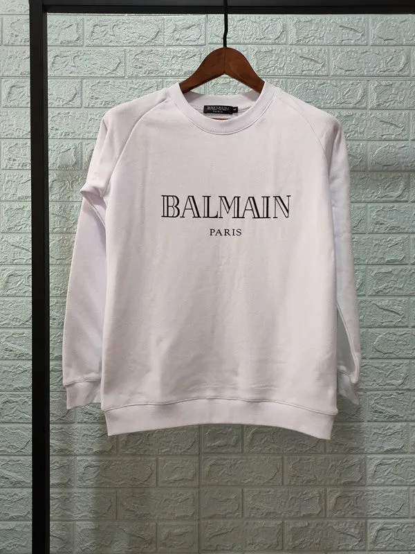 T Shirt Balmain Autumn and Winter Letters Pure Cotton Long-Sleeved Sweatshirt Couple Style