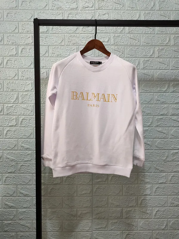 T Shirt Balmain Autumn and Winter Letters Pure Cotton Long-Sleeved Sweatshirt Couple Style