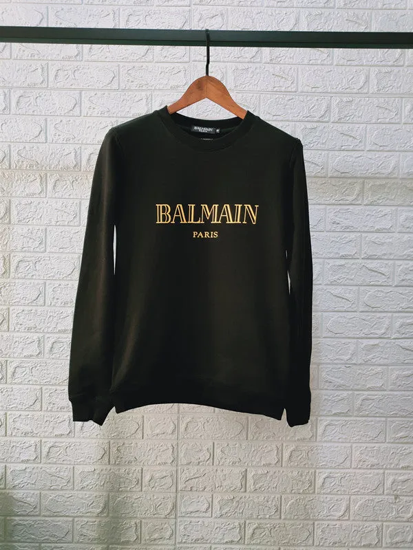 T Shirt Balmain Autumn and Winter Letters Pure Cotton Long-Sleeved Sweatshirt Couple Style