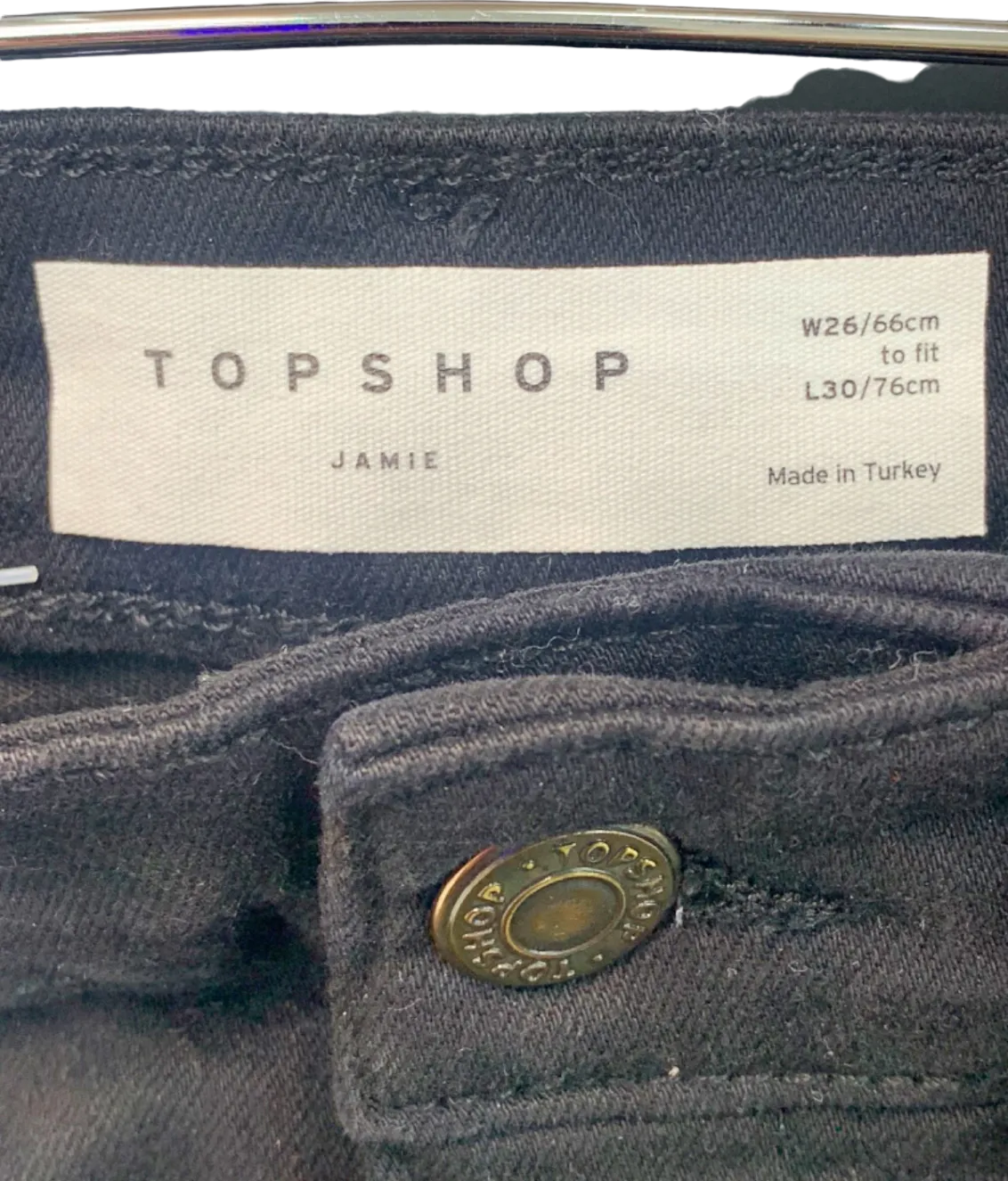 Topshop Black Jamie High Waist Skinny Jeans UK 8