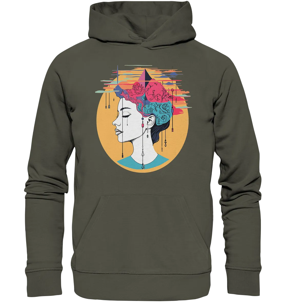 Unisex Bio-Hoodie mit Mental Health Motiv "Wirrwarr"