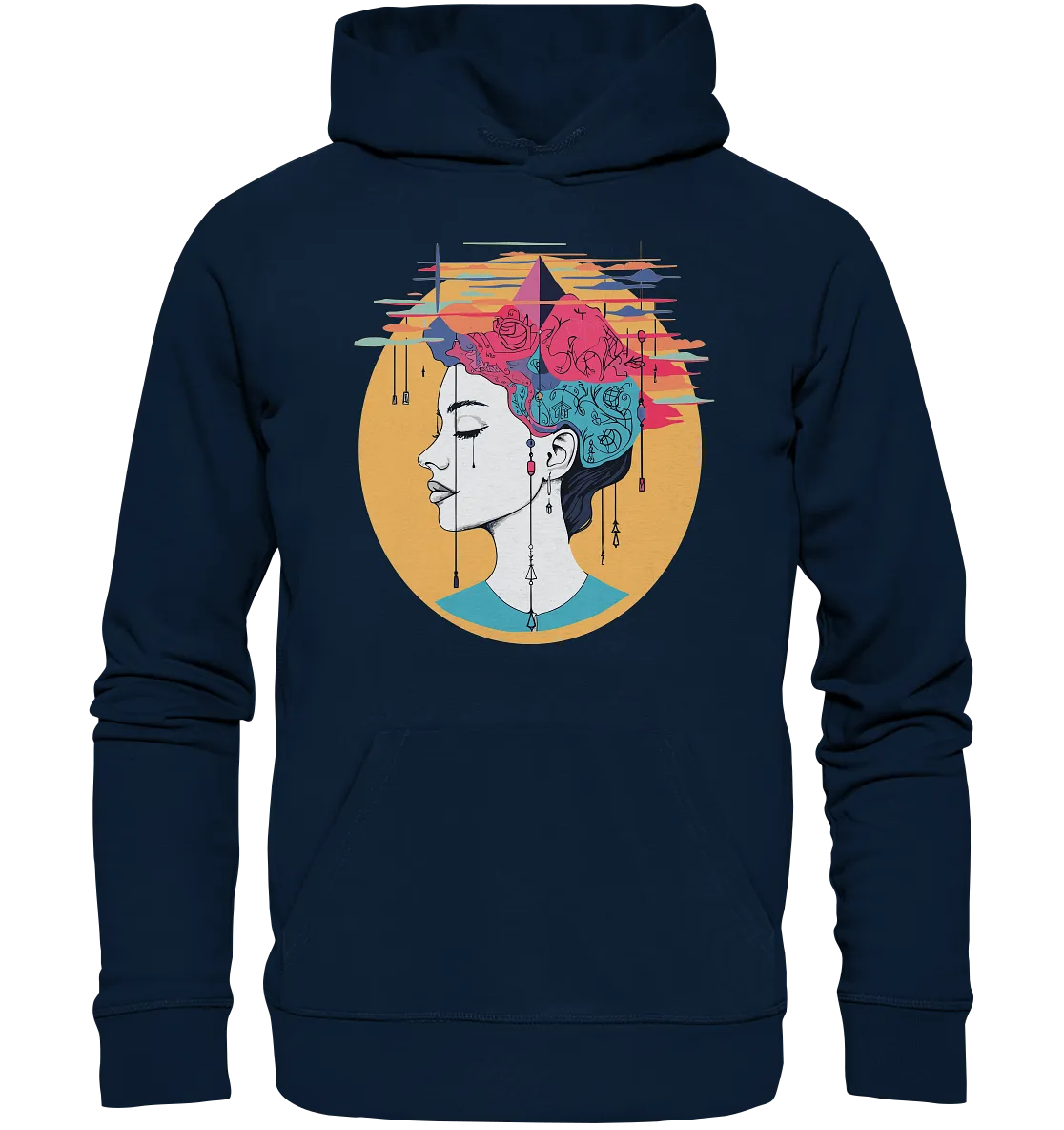 Unisex Bio-Hoodie mit Mental Health Motiv "Wirrwarr"