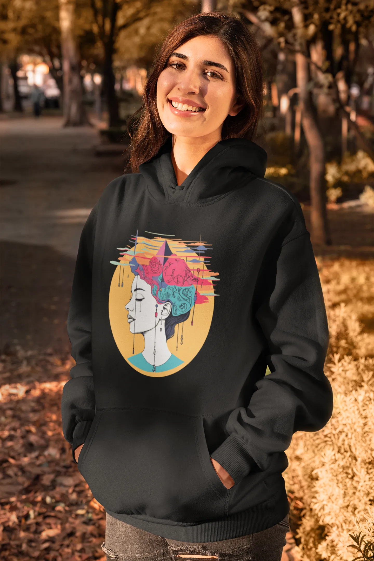 Unisex Bio-Hoodie mit Mental Health Motiv "Wirrwarr"