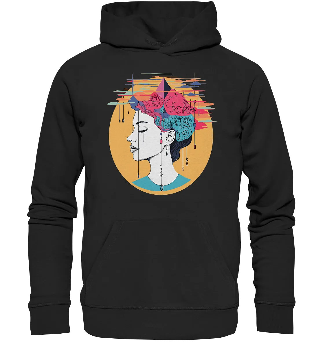 Unisex Bio-Hoodie mit Mental Health Motiv "Wirrwarr"