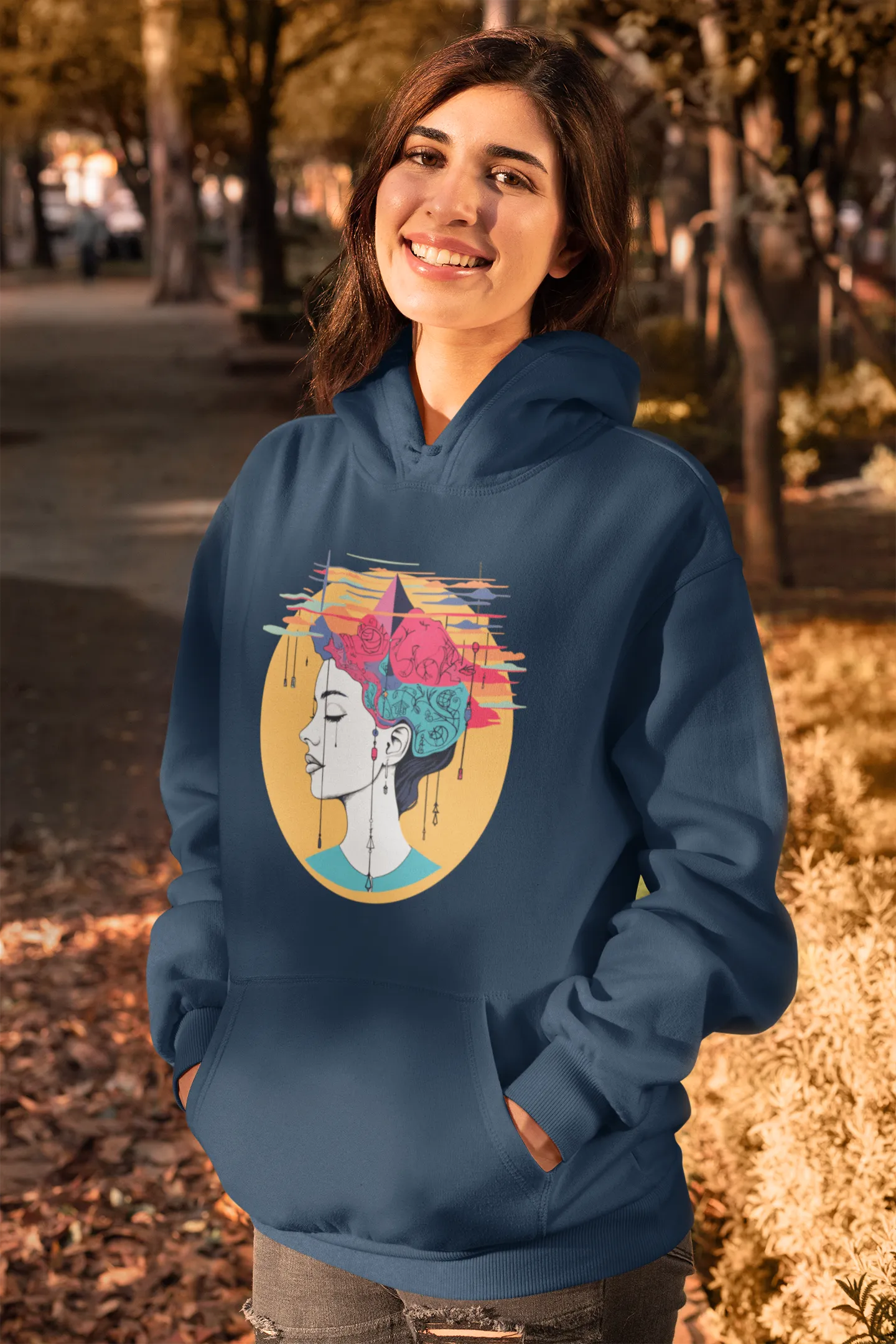 Unisex Bio-Hoodie mit Mental Health Motiv "Wirrwarr"