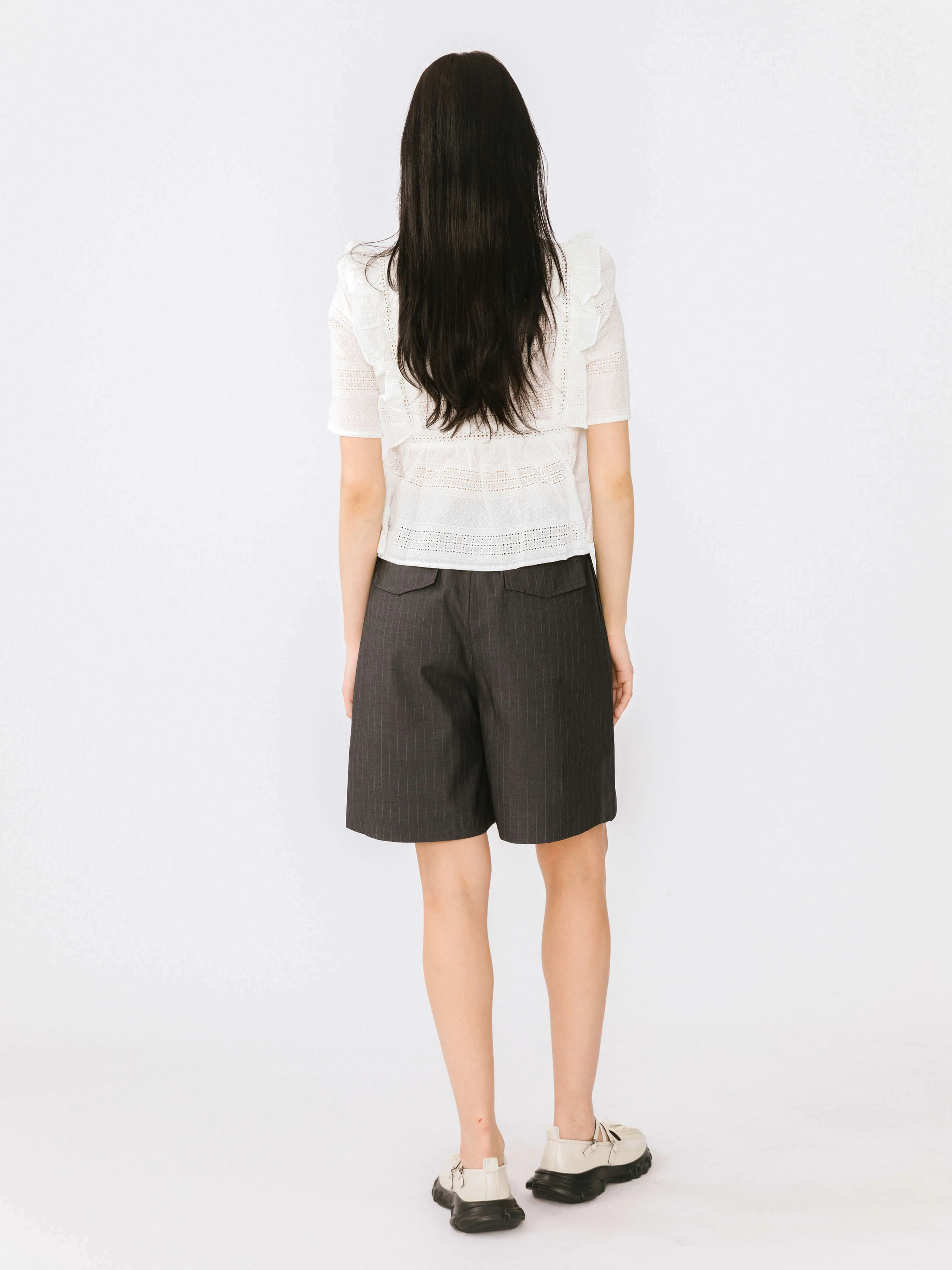 Vintage V-neck Lace T-shirt