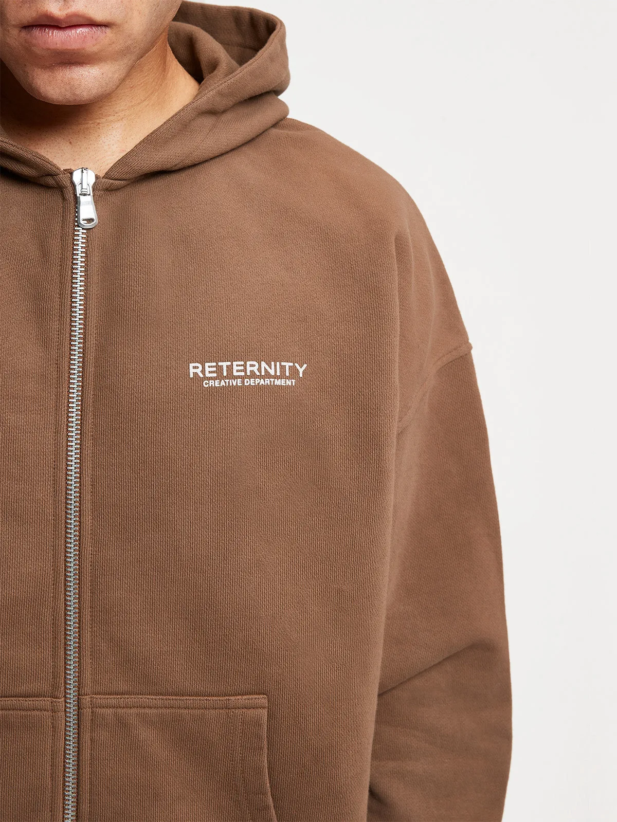 ZIP HOODIE CREATIVE DEPT - BROWN
