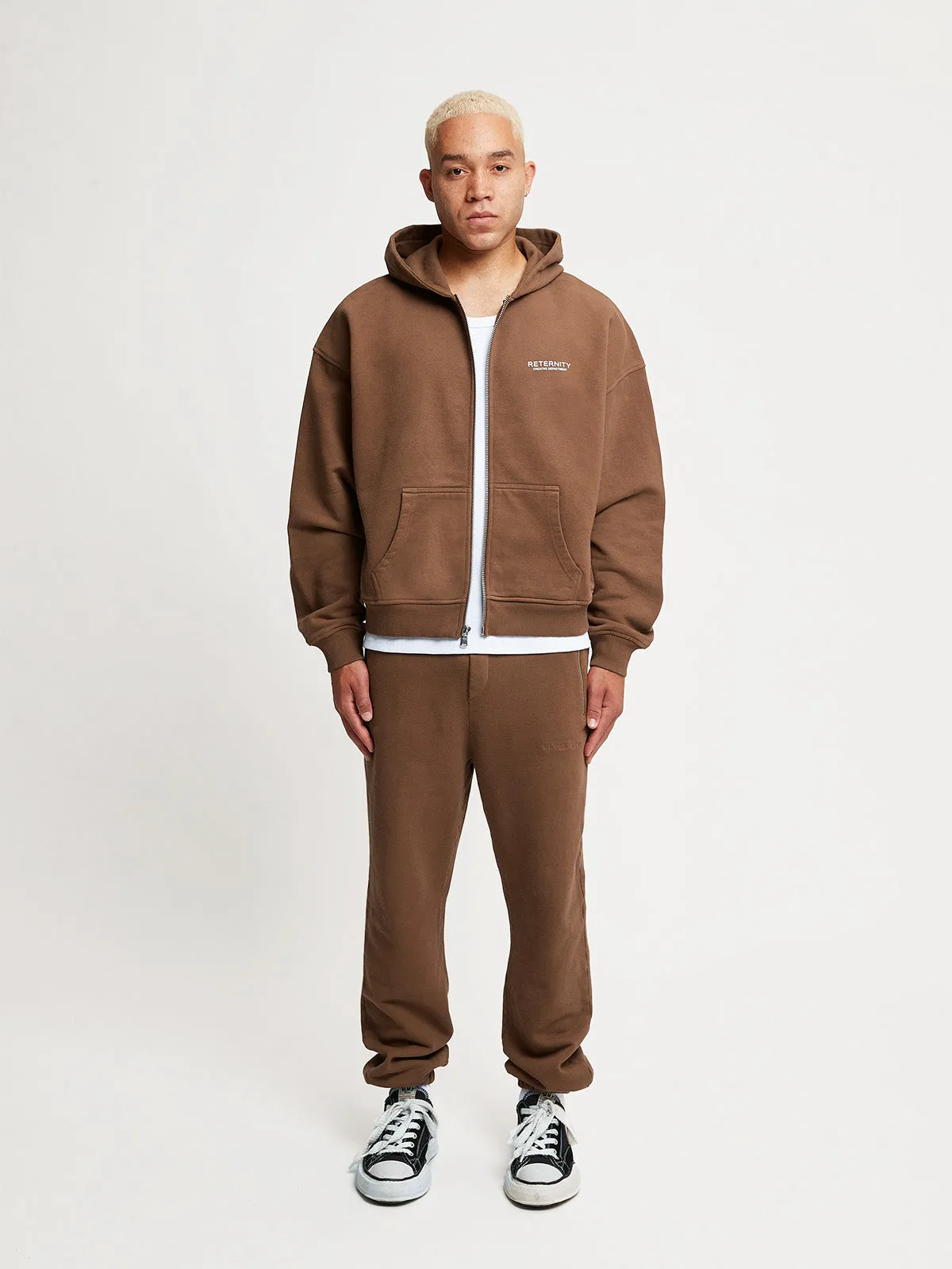 ZIP HOODIE CREATIVE DEPT - BROWN
